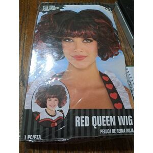 Amscan Red Queen Wig  Fits Adults and Kids Halloween Costume Dress Up Cosplay